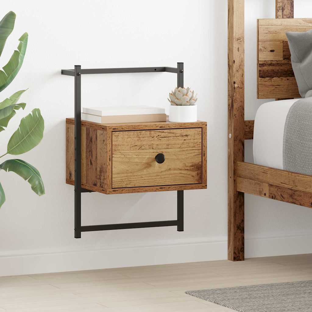 Nachtkastje met lade 2 pcs Oudhout 35 x 30 x 51 cm Bewerkt hout is nu te koop bij PeponiXL, paradijselijk wonen!