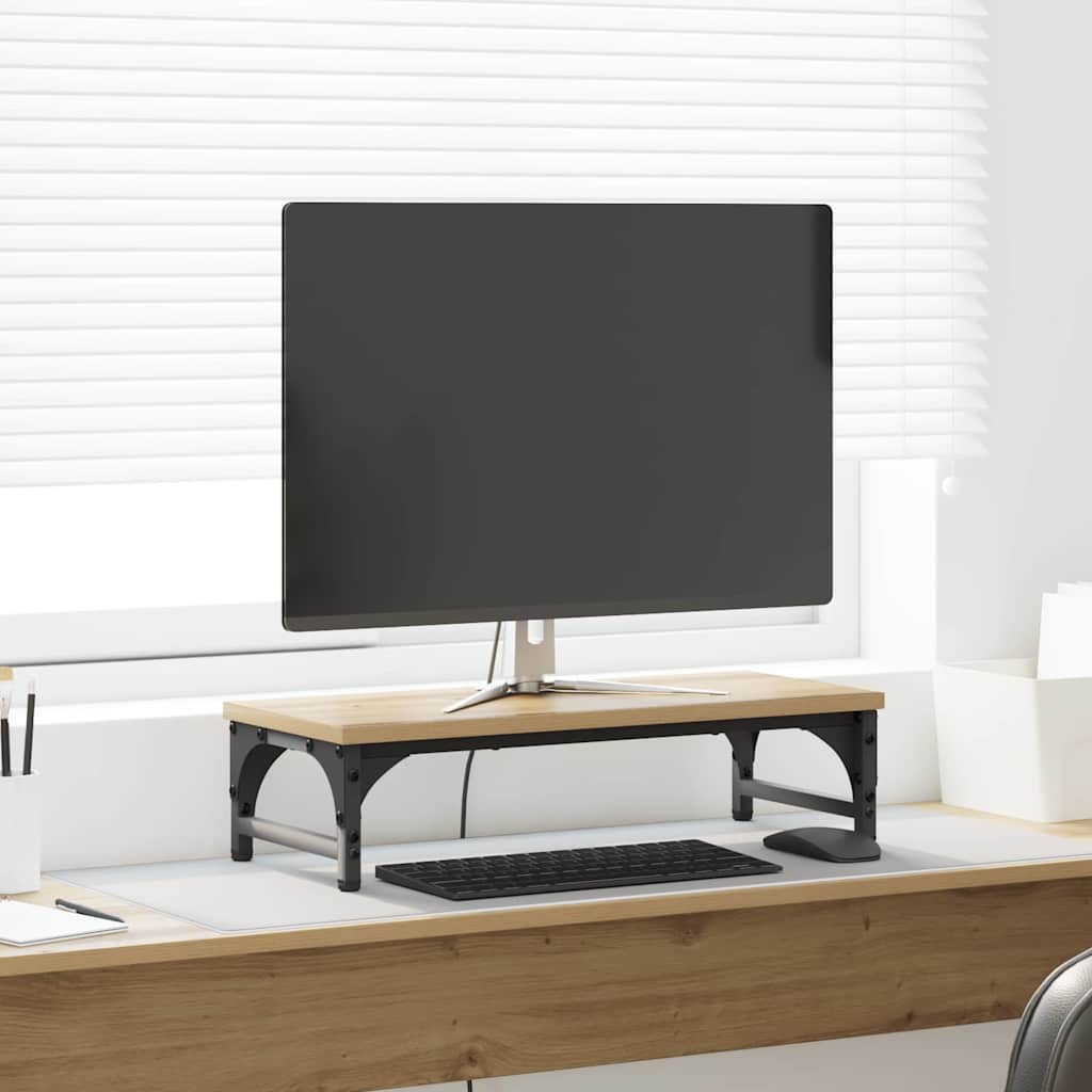 Monitor Stand Artisan Eiken 55 x 23 x 14 cm Bewerkt hout is nu te koop bij PeponiXL, paradijselijk wonen!