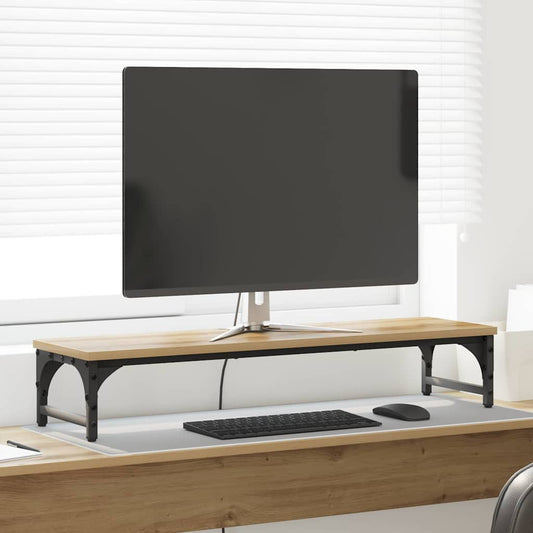 Monitor Stand Artisan Eiken 85 x 23 x 15,5 cm Bewerkt hout is nu te koop bij PeponiXL, paradijselijk wonen!