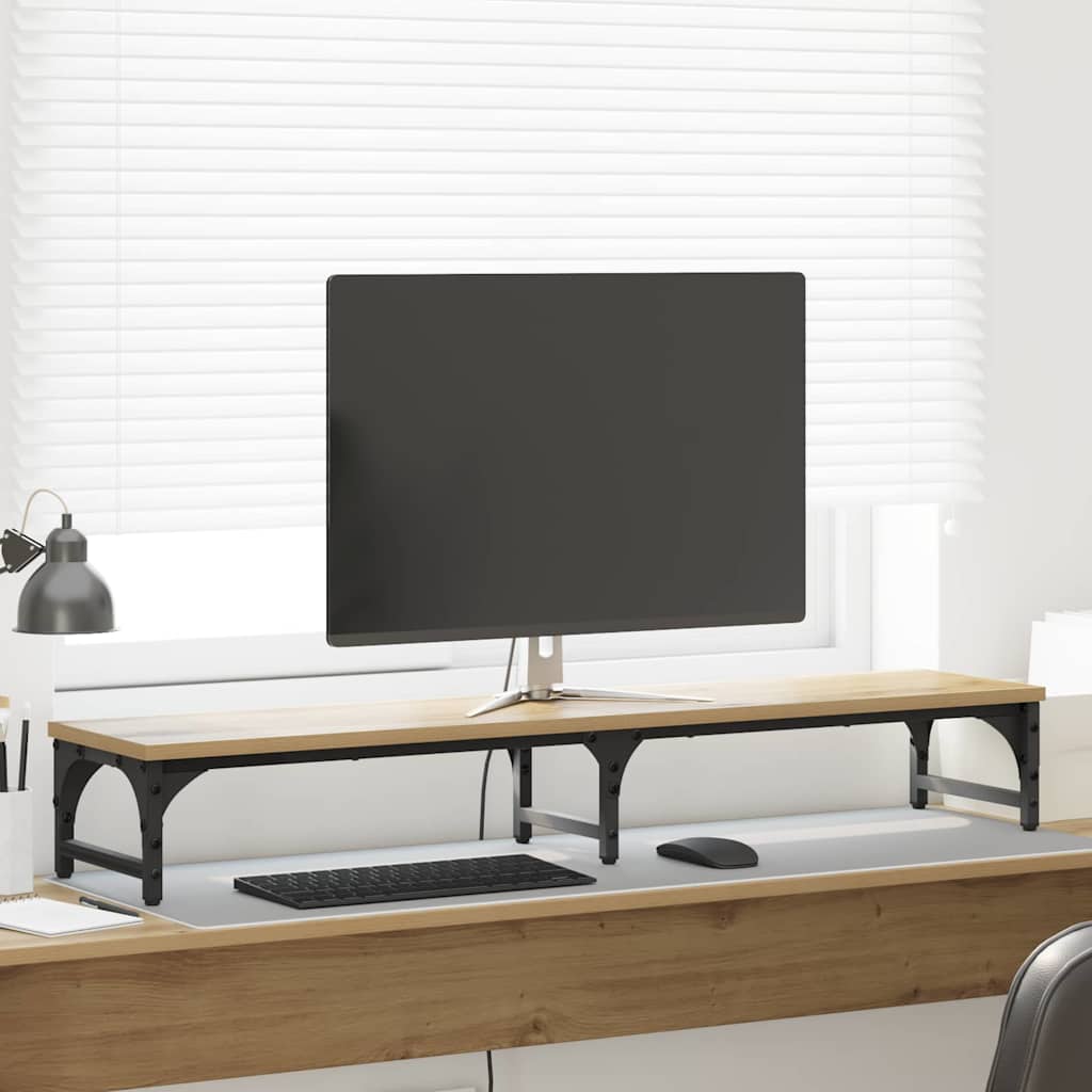 Monitor Stand Artisan Eiken 105 x 23 x 15,5 cm Bewerkt hout is nu te koop bij PeponiXL, paradijselijk wonen!