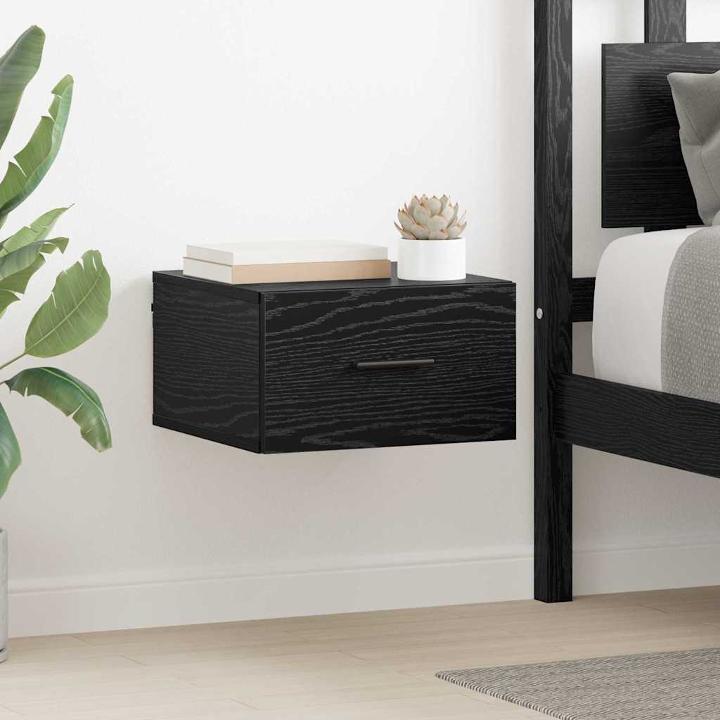 Nachtkastje 2 pcs Zwart eiken 35 x 35 x 20 cm Bewerkt hout is nu te koop bij PeponiXL, paradijselijk wonen!
