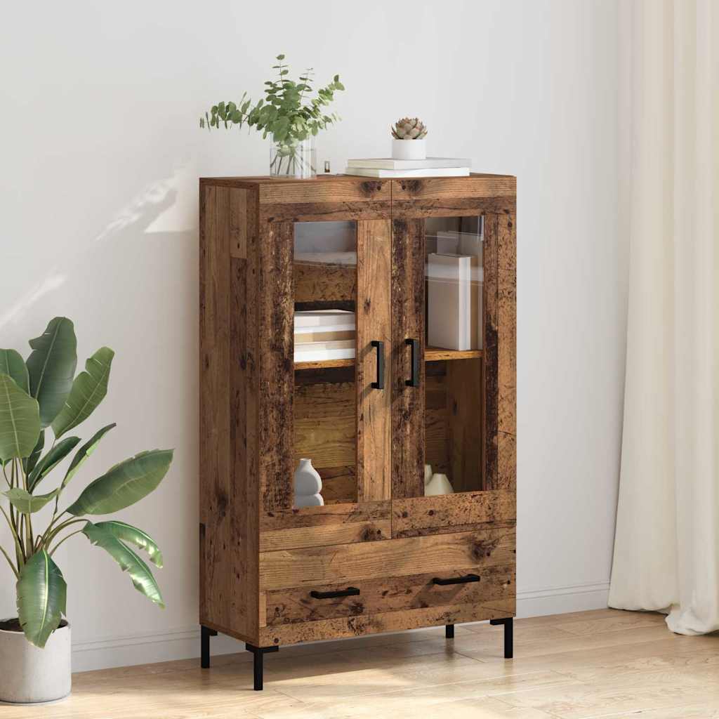 Highboard met lade Oud Hout 69,5 x 31 x 115 cm Bewerkt hout is nu te koop bij PeponiXL, paradijselijk wonen!
