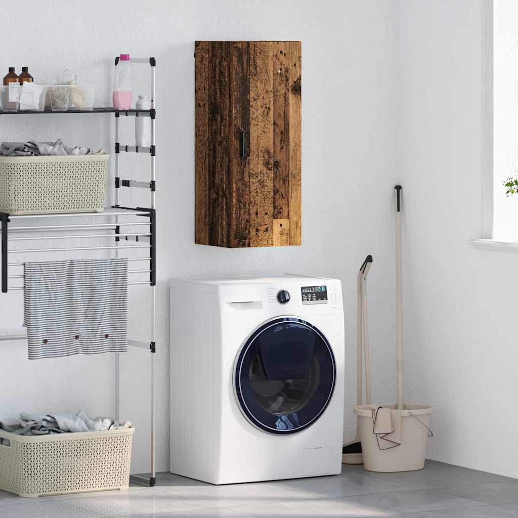 Wandkast Oud Hout 34,5 x 34 x 90 cm Bewerkt hout is nu te koop bij PeponiXL, paradijselijk wonen!