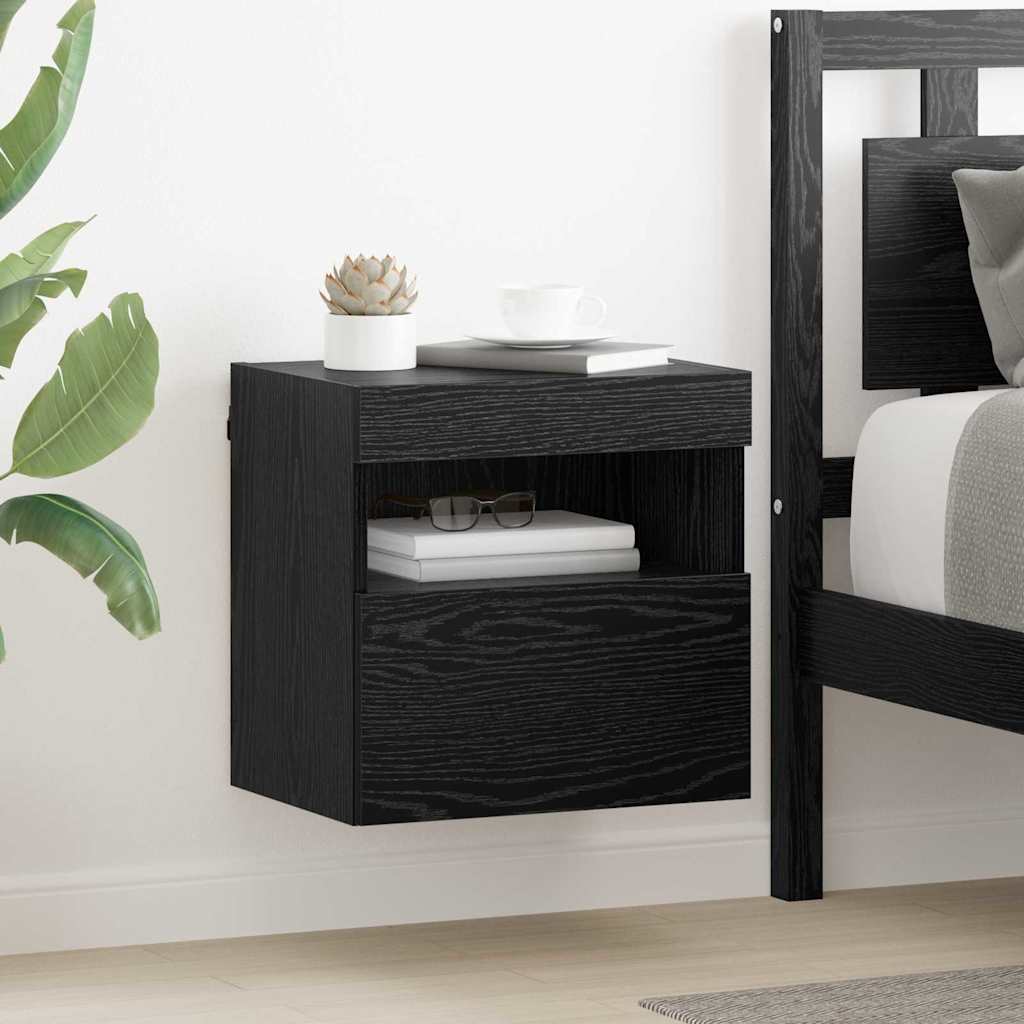 TV Wandkasten 2 pcs Zwart Eiken 40 x 30 x 40 cm Bewerkt hout is nu te koop bij PeponiXL, paradijselijk wonen!