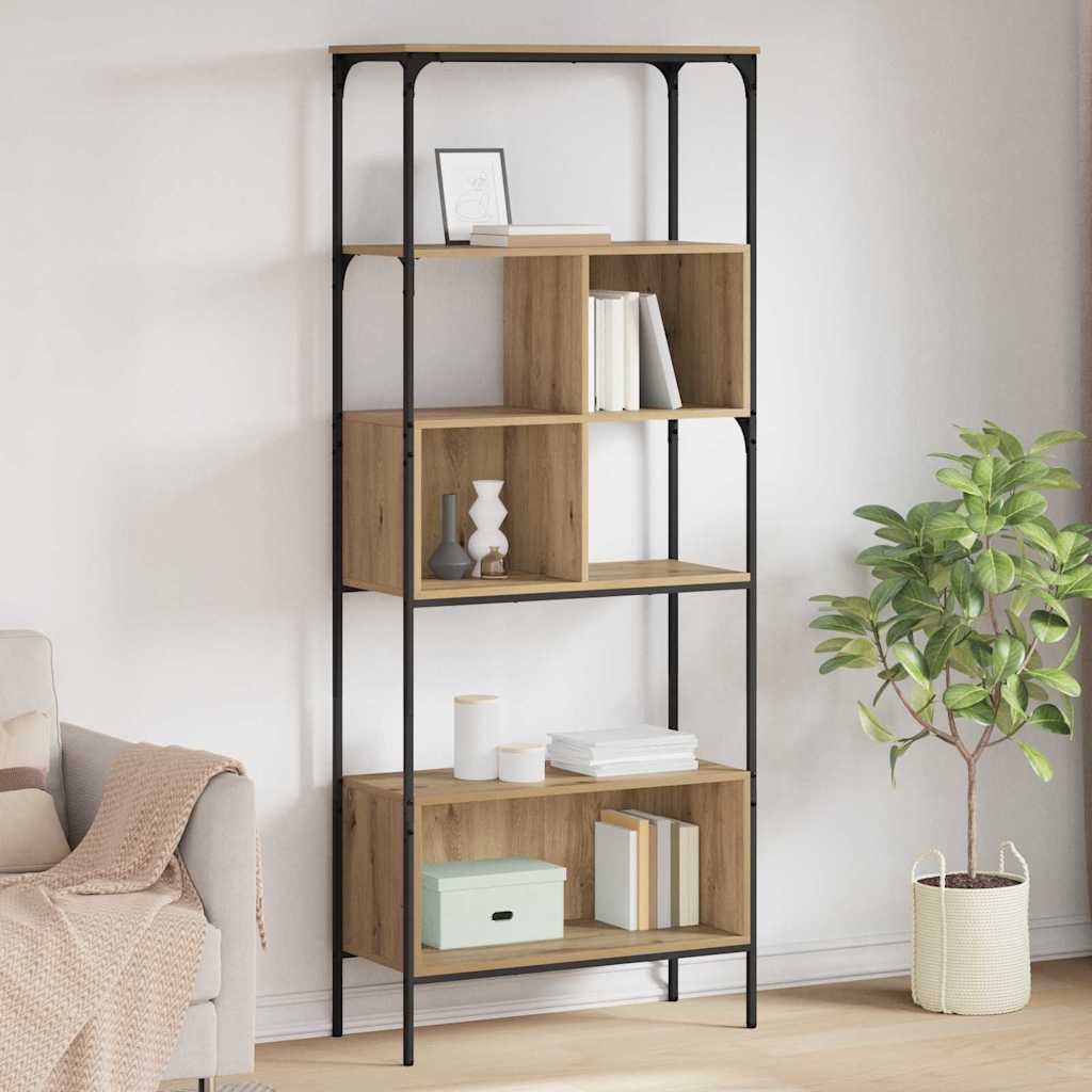 Boekenkast Artisan Eiken 76 x 33 x 188,5 cm Bewerkt hout is nu te koop bij PeponiXL, paradijselijk wonen!