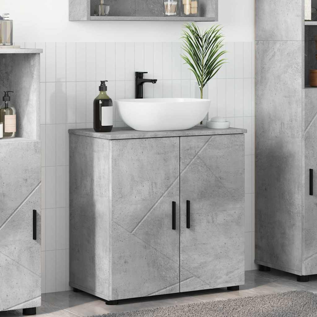Badkamer Kast Beton Grijs 61 x 35 x 64 cm Bewerkt hout & Metaal is nu te koop bij PeponiXL, paradijselijk wonen!