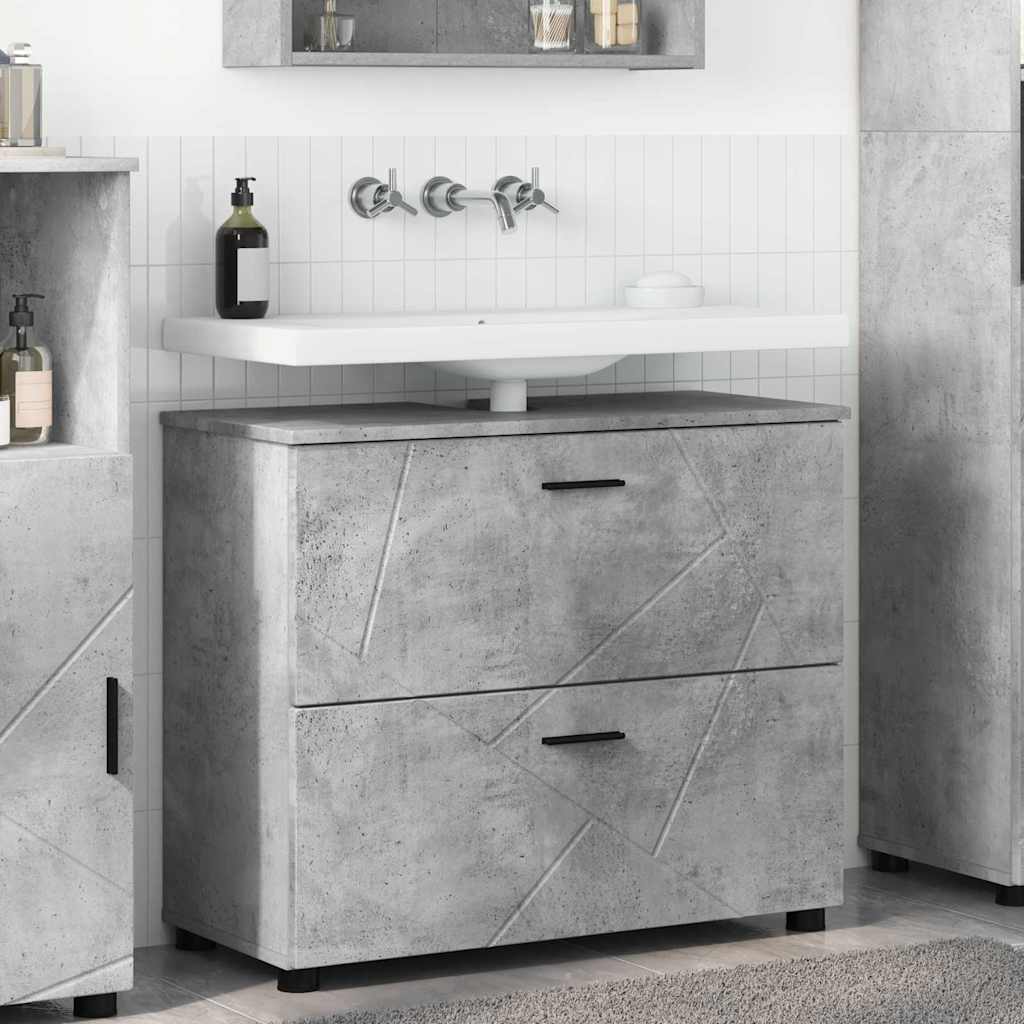 Badkamer Kast met lade met opslag Beton Grijs 76,5 x 35 x 64 cm is nu te koop bij PeponiXL, paradijselijk wonen!