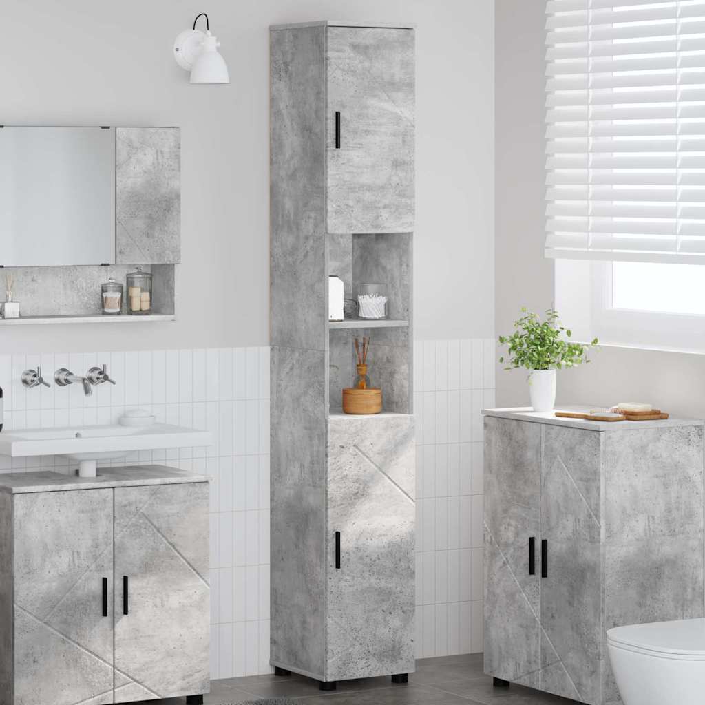 Badkamer Kast met opslag Beton Grijs 30 x 35 x 192 cm is nu te koop bij PeponiXL, paradijselijk wonen!