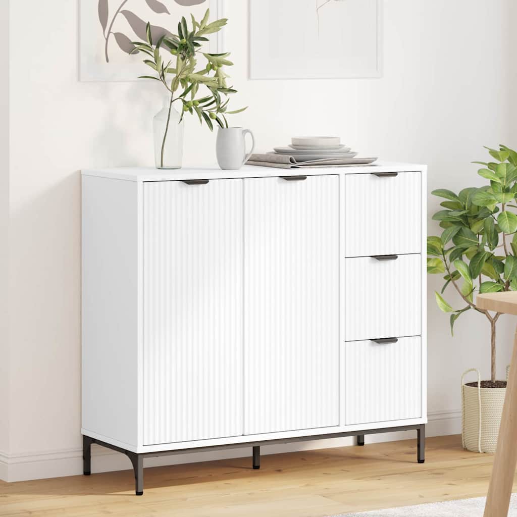 Dressoir met lade Wit 89,5 x 33 x 82 cm Bewerkt hout is nu te koop bij PeponiXL, paradijselijk wonen!