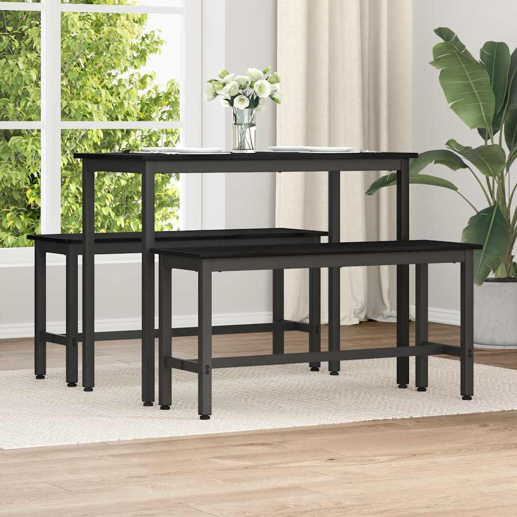 Eetbank 2 pcs Zwart Eiken 100 x 32,5 x 48,5 cm is nu te koop bij PeponiXL, paradijselijk wonen!