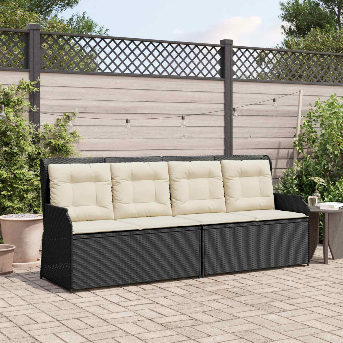 Tuinbank Zwart poly rattan is nu te koop bij PeponiXL, paradijselijk wonen!