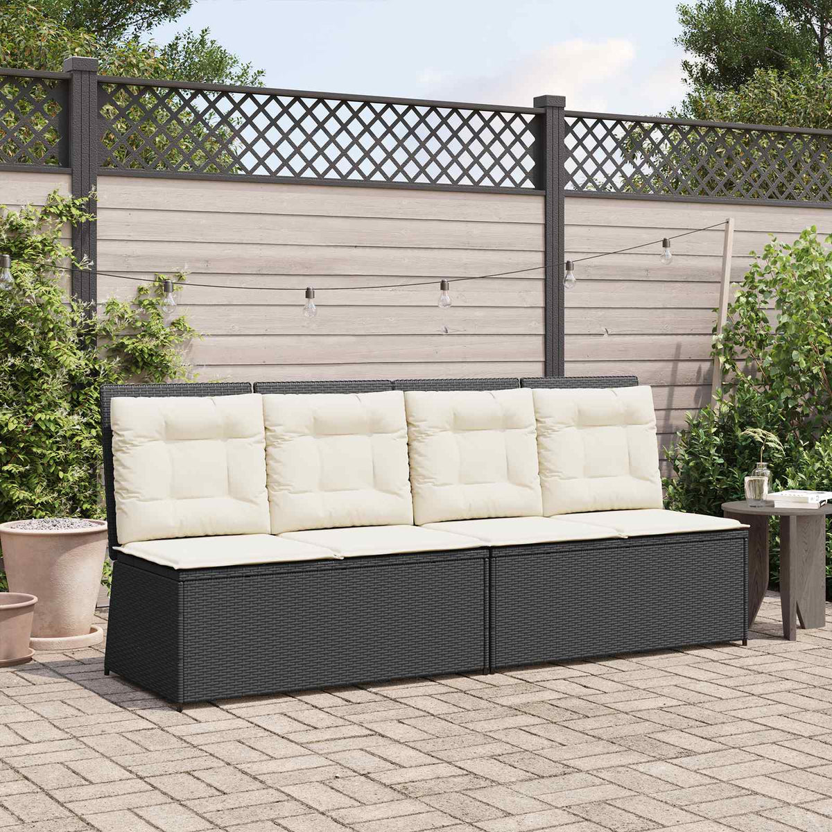 Tuinbank Zwart poly rattan is nu te koop bij PeponiXL, paradijselijk wonen!