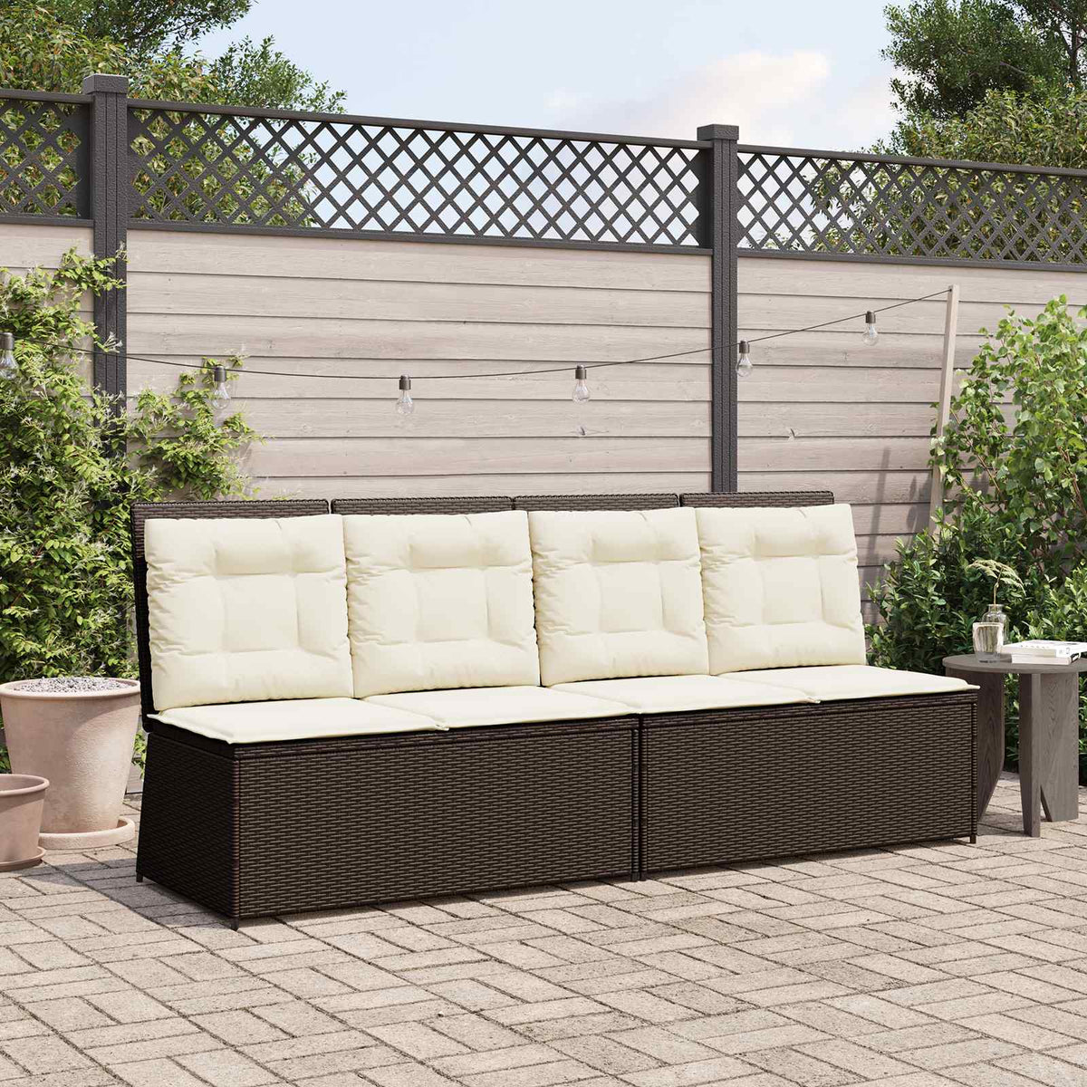 Tuinbank Bruin poly rattan is nu te koop bij PeponiXL, paradijselijk wonen!