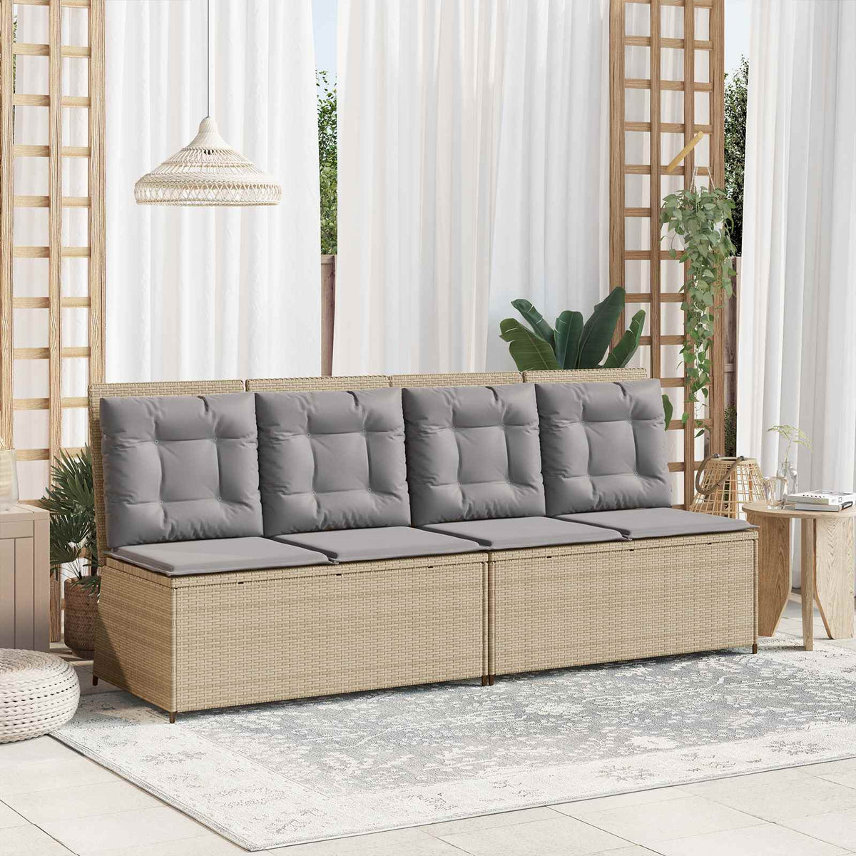 Tuinbank Beige poly rattan is nu te koop bij PeponiXL, paradijselijk wonen!