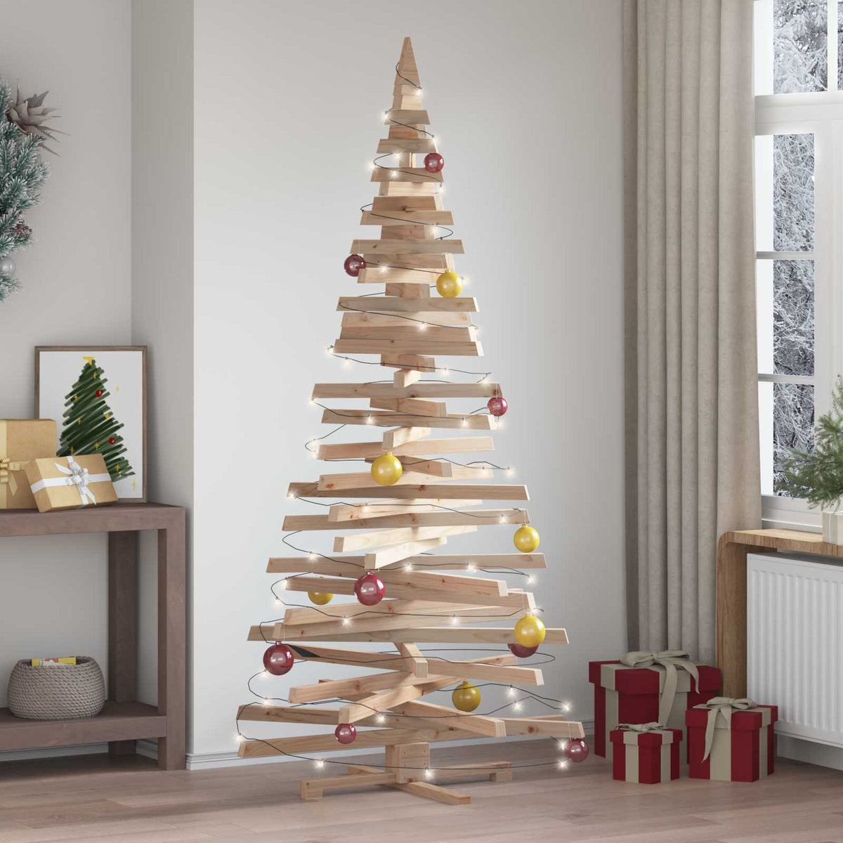 Kerstbomen met standaard Naturel 210 cm Massief grenenhout is nu te koop bij PeponiXL, paradijselijk wonen!