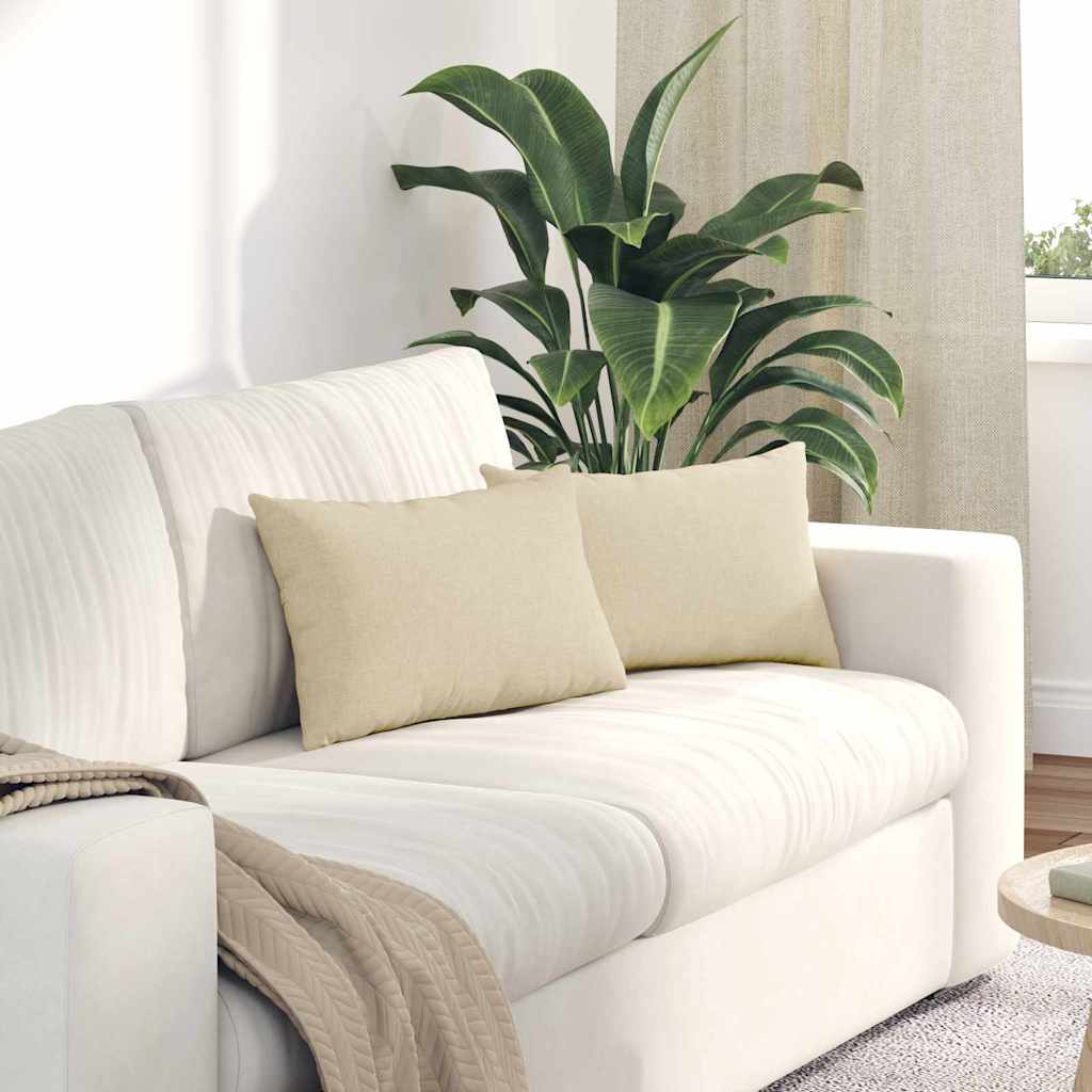 Sofa Kussens 2 pcs Crème 50 x 30 cm Stof is nu te koop bij PeponiXL, paradijselijk wonen!