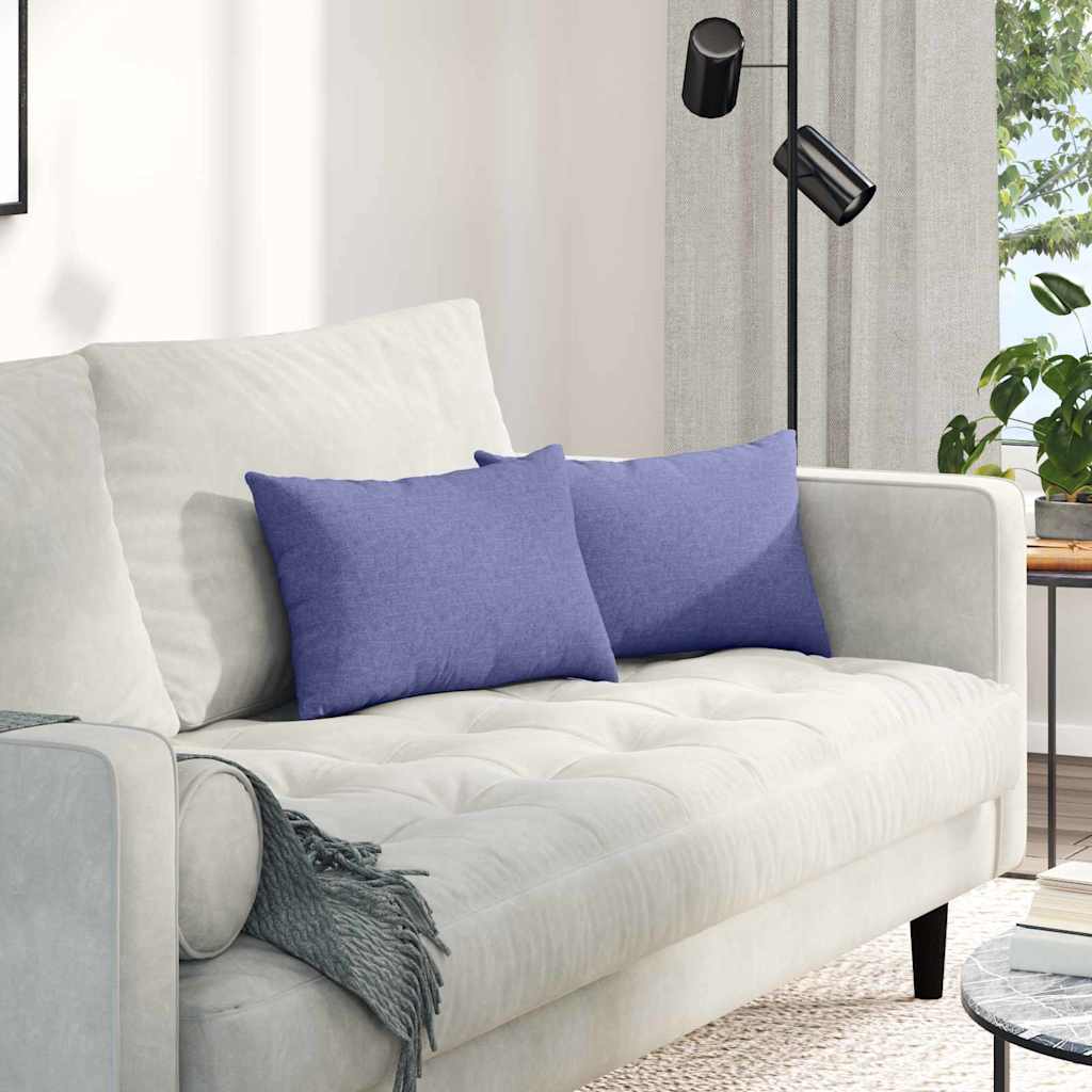 Sofa Kussens 2 pcs Jeans Blauw 50 x 30 cm Stof is nu te koop bij PeponiXL, paradijselijk wonen!