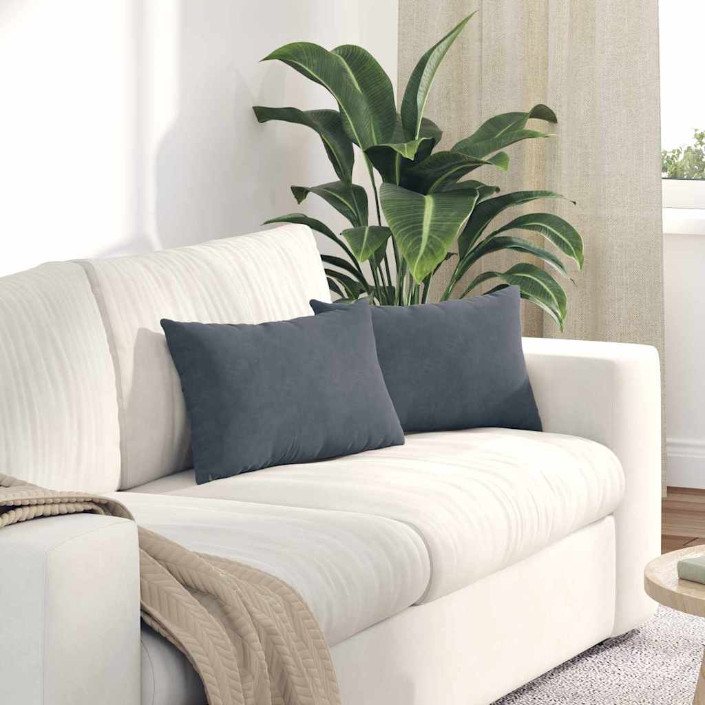 Sofa Kussens 2 stuks Donkergrijs 50 x 30 cm Cordstof is nu te koop bij PeponiXL, paradijselijk wonen!