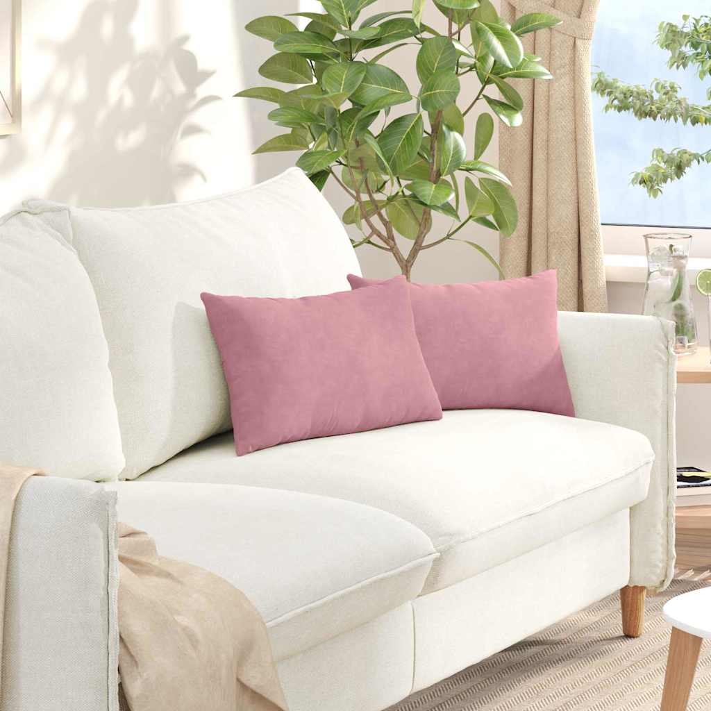 Sofa Kussens 2 stuks Roze 50 x 30 cm Cordstof is nu te koop bij PeponiXL, paradijselijk wonen!