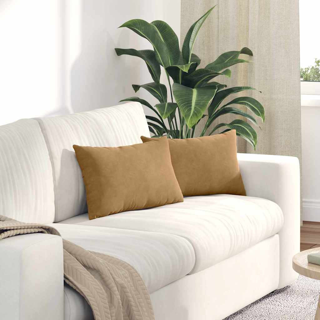 Sofa Kussens 2 stuks Bruin 50 x 30 cm Cordstof is nu te koop bij PeponiXL, paradijselijk wonen!