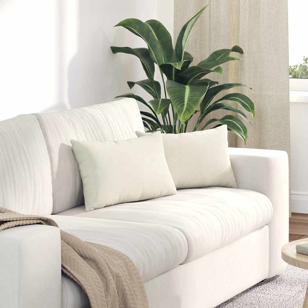 Sofa Kussens 2 stuks Crème 50 x 30 cm Cordstof is nu te koop bij PeponiXL, paradijselijk wonen!