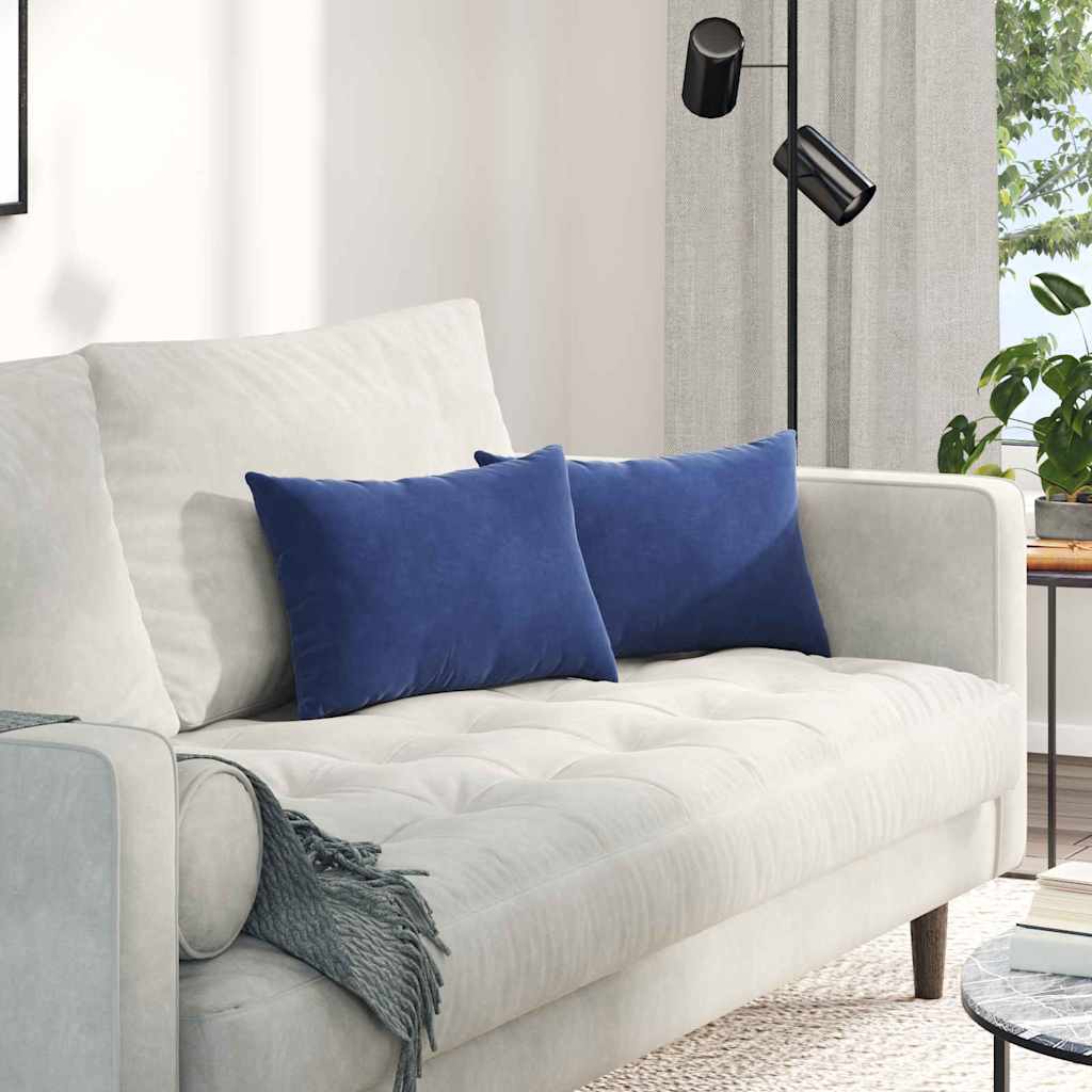 Sofa Kussens 2 stuks Politieblauw 50 x 30 cm Cordstof is nu te koop bij PeponiXL, paradijselijk wonen!
