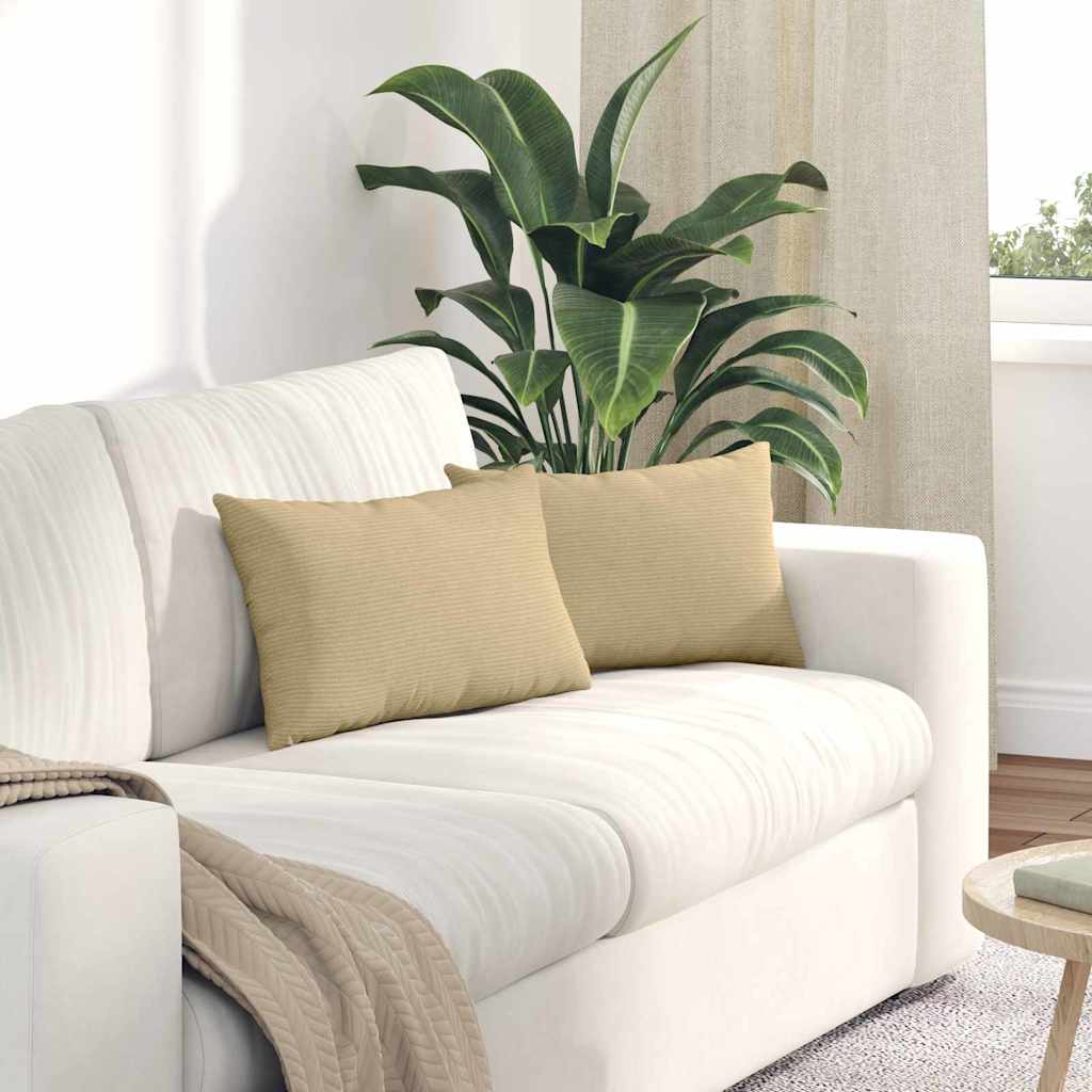 Sofa Kussens 2 stuks Grijs groen 50 x 30 cm Cordstof is nu te koop bij PeponiXL, paradijselijk wonen!