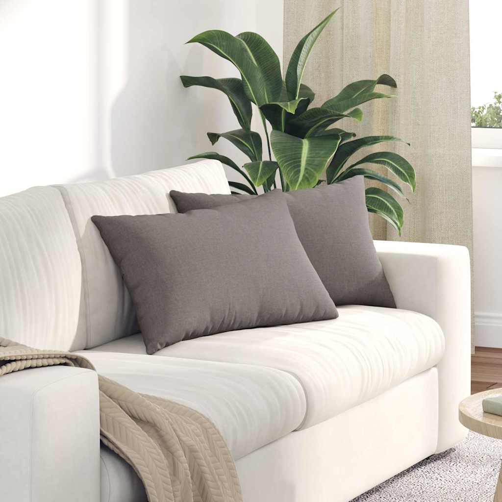 Sofa Kussens 2 pcs Taupe 60 x 40 cm Stof is nu te koop bij PeponiXL, paradijselijk wonen!