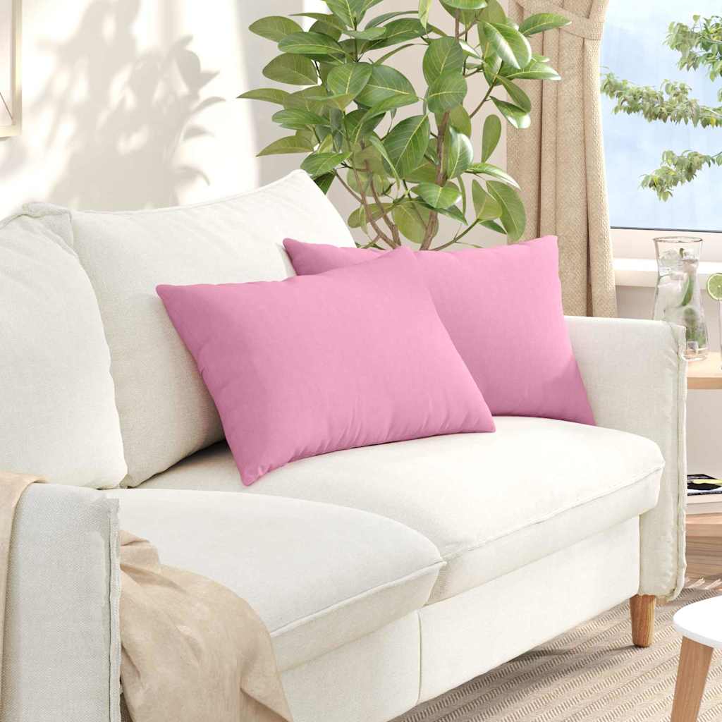 Sofa Kussens 2 pcs Roze 60 x 40 cm Stof is nu te koop bij PeponiXL, paradijselijk wonen!