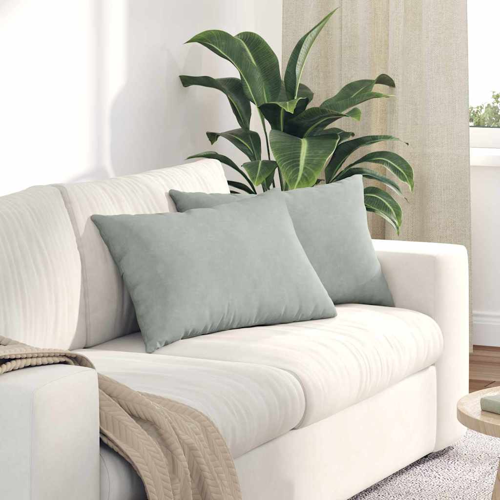 Sofa Kussens 2 stuks Lichtgrijs 60 x 40 cm Cordstof is nu te koop bij PeponiXL, paradijselijk wonen!