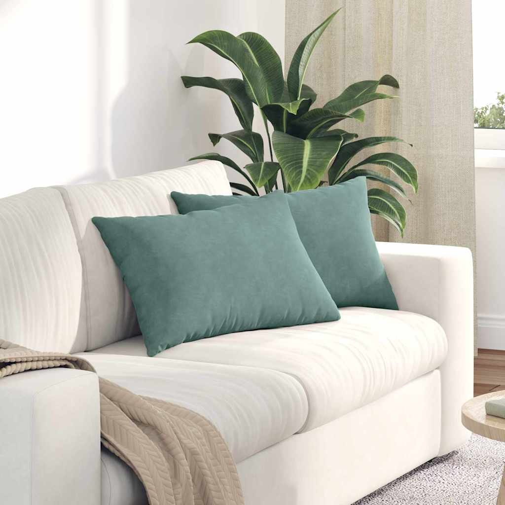 Sofa Kussens 2 stuks Zeegroen 60 x 40 cm Cordstof is nu te koop bij PeponiXL, paradijselijk wonen!