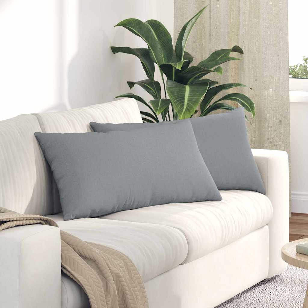 Sofa Kussens 2 pcs Lichtgrijs 80 x 40 cm Stof is nu te koop bij PeponiXL, paradijselijk wonen!
