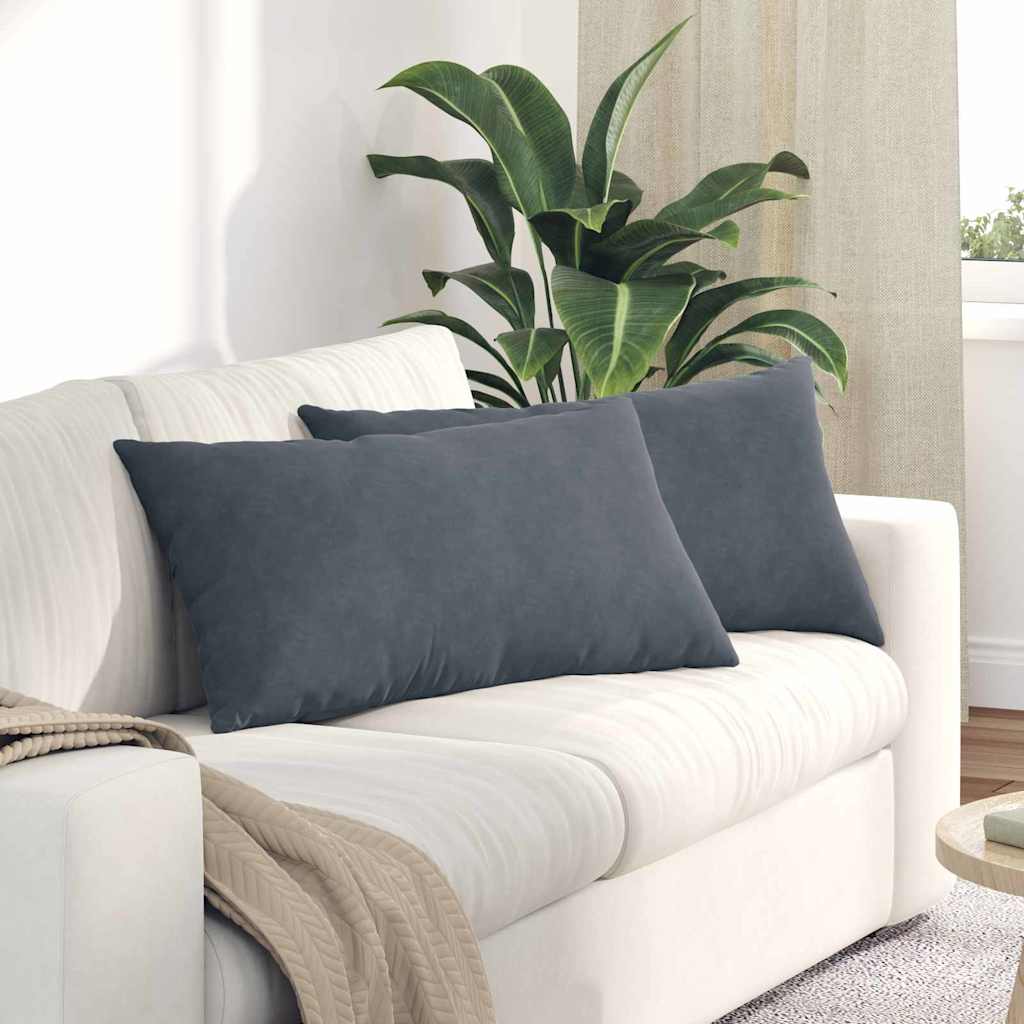 Sofa Kussens 2 stuks Donkergrijs 80 x 40 cm Cordstof is nu te koop bij PeponiXL, paradijselijk wonen!