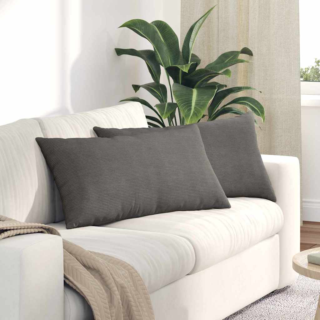 Sofa Kussens 2 stuks Lichtgrijs 80 x 40 cm Cordstof is nu te koop bij PeponiXL, paradijselijk wonen!
