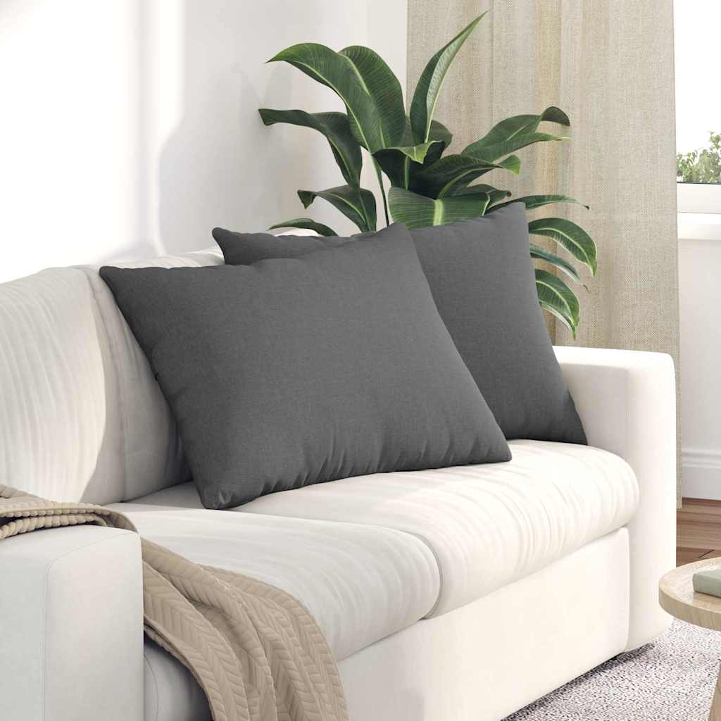 Sofa Kussens 2 pcs Donkergrijs 70 x 50 cm Stof is nu te koop bij PeponiXL, paradijselijk wonen!