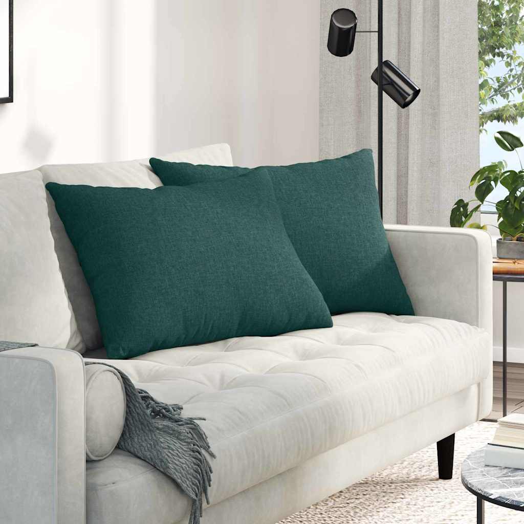 Sofa Kussens 2 pcs Donkergroen 70 x 50 cm Stof is nu te koop bij PeponiXL, paradijselijk wonen!