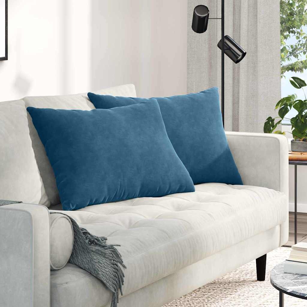Sofa Kussens 2 stuks Blauw 70 x 50 cm Cordstof is nu te koop bij PeponiXL, paradijselijk wonen!