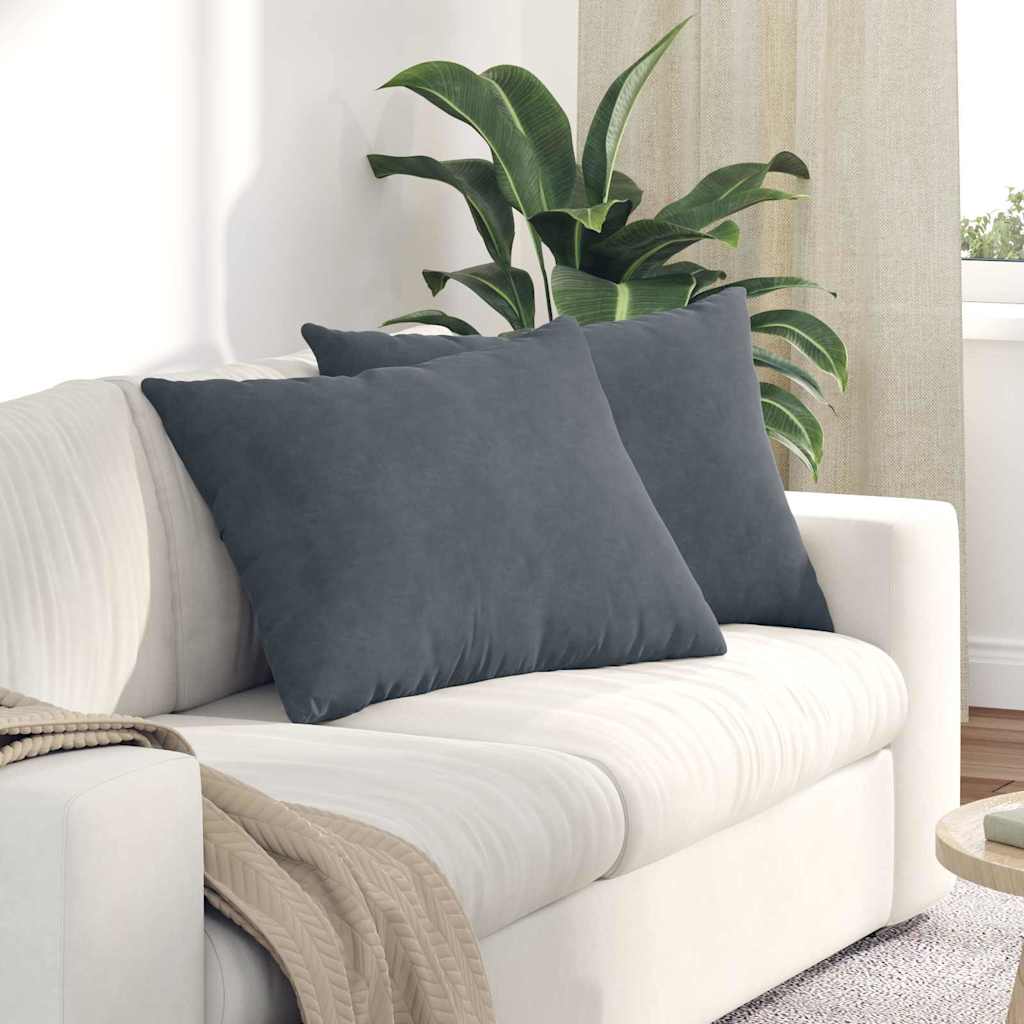 Sofa Kussens 2 stuks Donkergrijs 70 x 50 cm Cordstof is nu te koop bij PeponiXL, paradijselijk wonen!