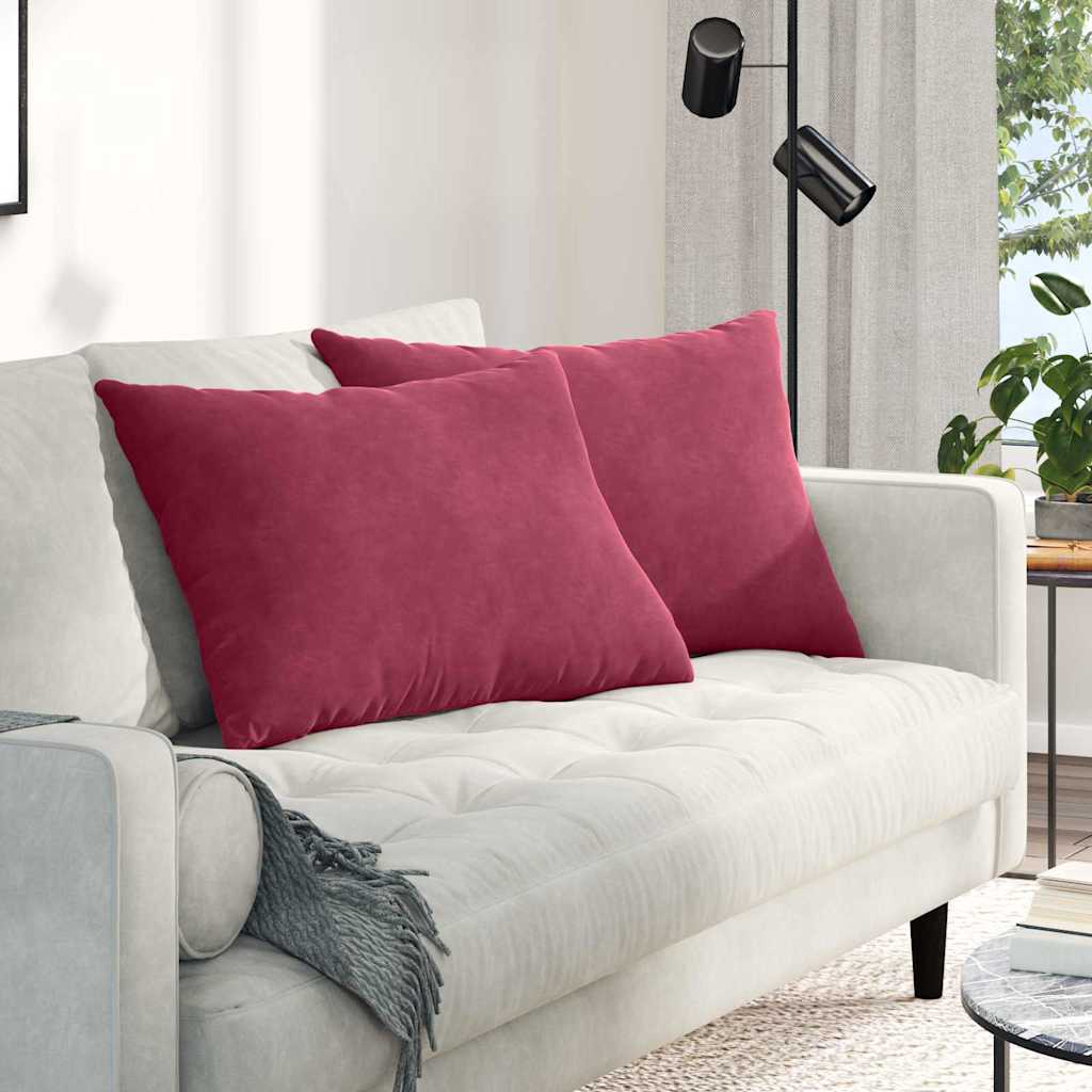 Sofa Kussens 2 stuks Wijnrood 70 x 50 cm Cordstof is nu te koop bij PeponiXL, paradijselijk wonen!