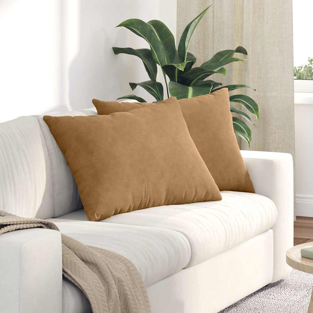 Sofa Kussens 2 stuks Bruin 70 x 50 cm Cordstof is nu te koop bij PeponiXL, paradijselijk wonen!