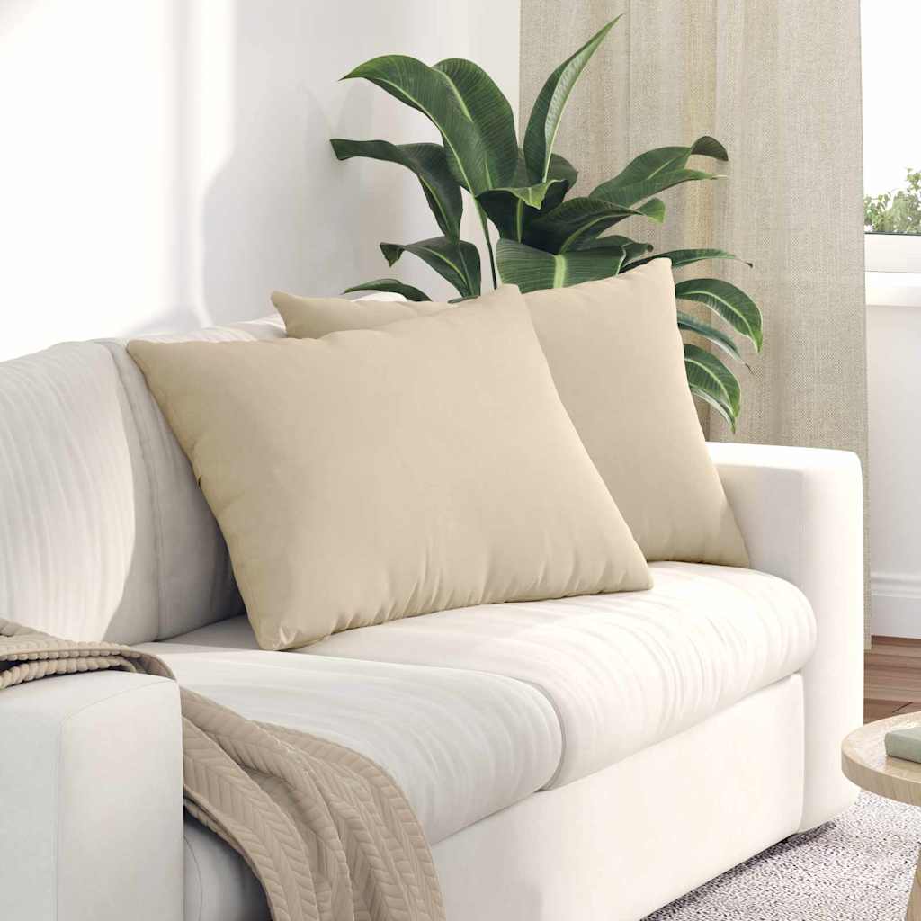 Sofa Kussens 2 stuks Crème 70 x 50 cm Stof is nu te koop bij PeponiXL, paradijselijk wonen!