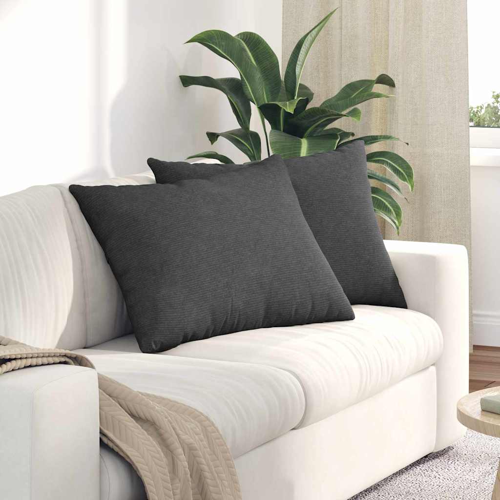 Sofa Kussens 2 stuks Donkergrijs 70 x 50 cm Cordstof is nu te koop bij PeponiXL, paradijselijk wonen!