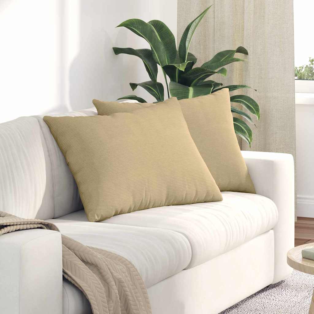 Sofa Kussens 2 stuks Grijs groen 70 x 50 cm Cordstof is nu te koop bij PeponiXL, paradijselijk wonen!