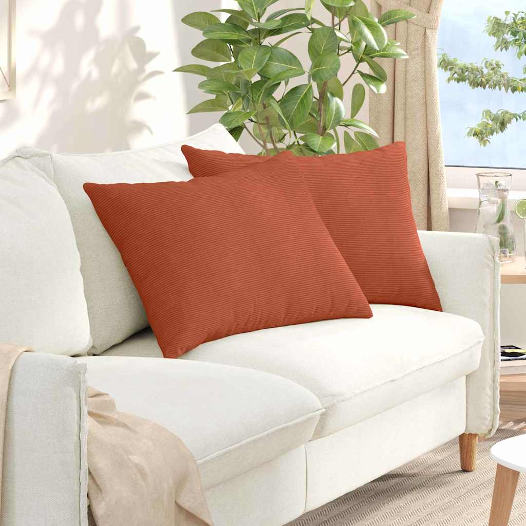 Sofa Kussens 2 stuks Rood-oranje 70 x 50 cm Cordstof is nu te koop bij PeponiXL, paradijselijk wonen!