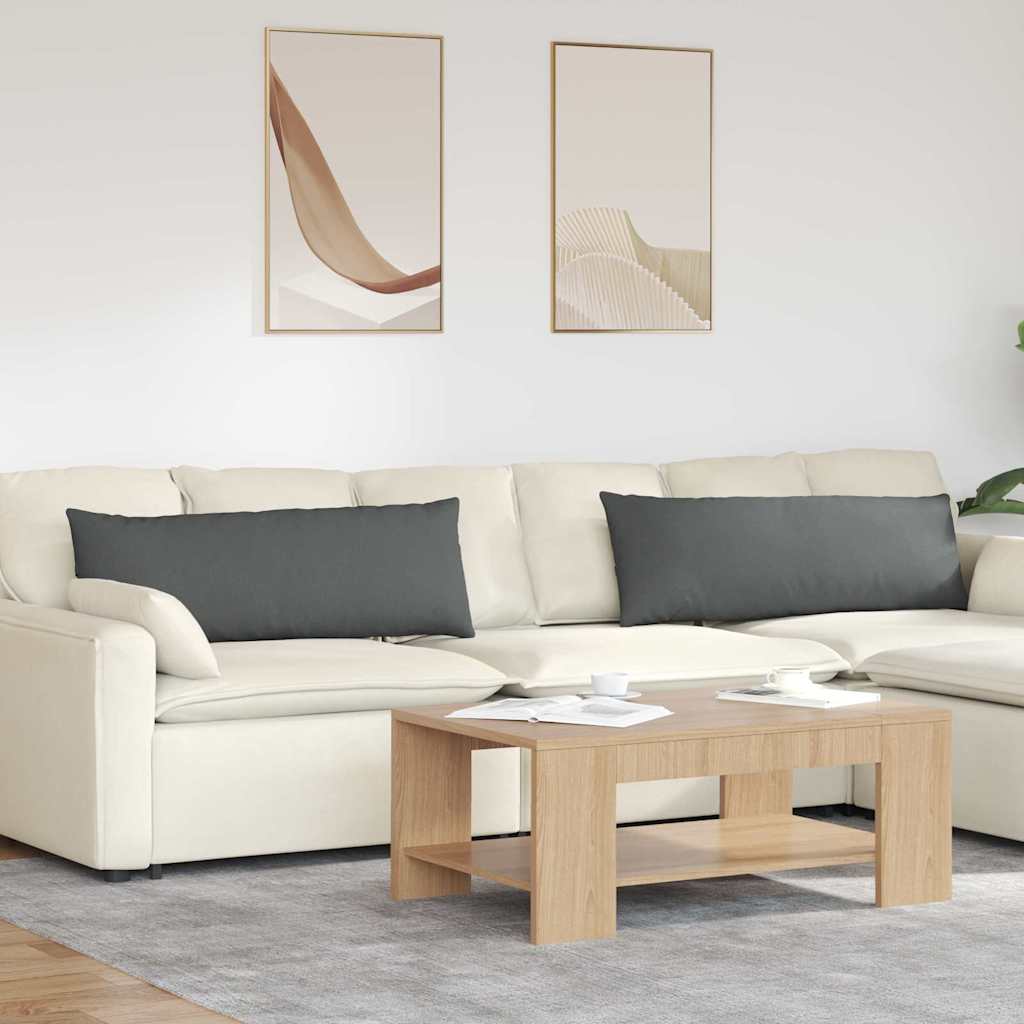 Sofa Kussens 2 pcs Donkergrijs 120 x 40 cm Stof is nu te koop bij PeponiXL, paradijselijk wonen!