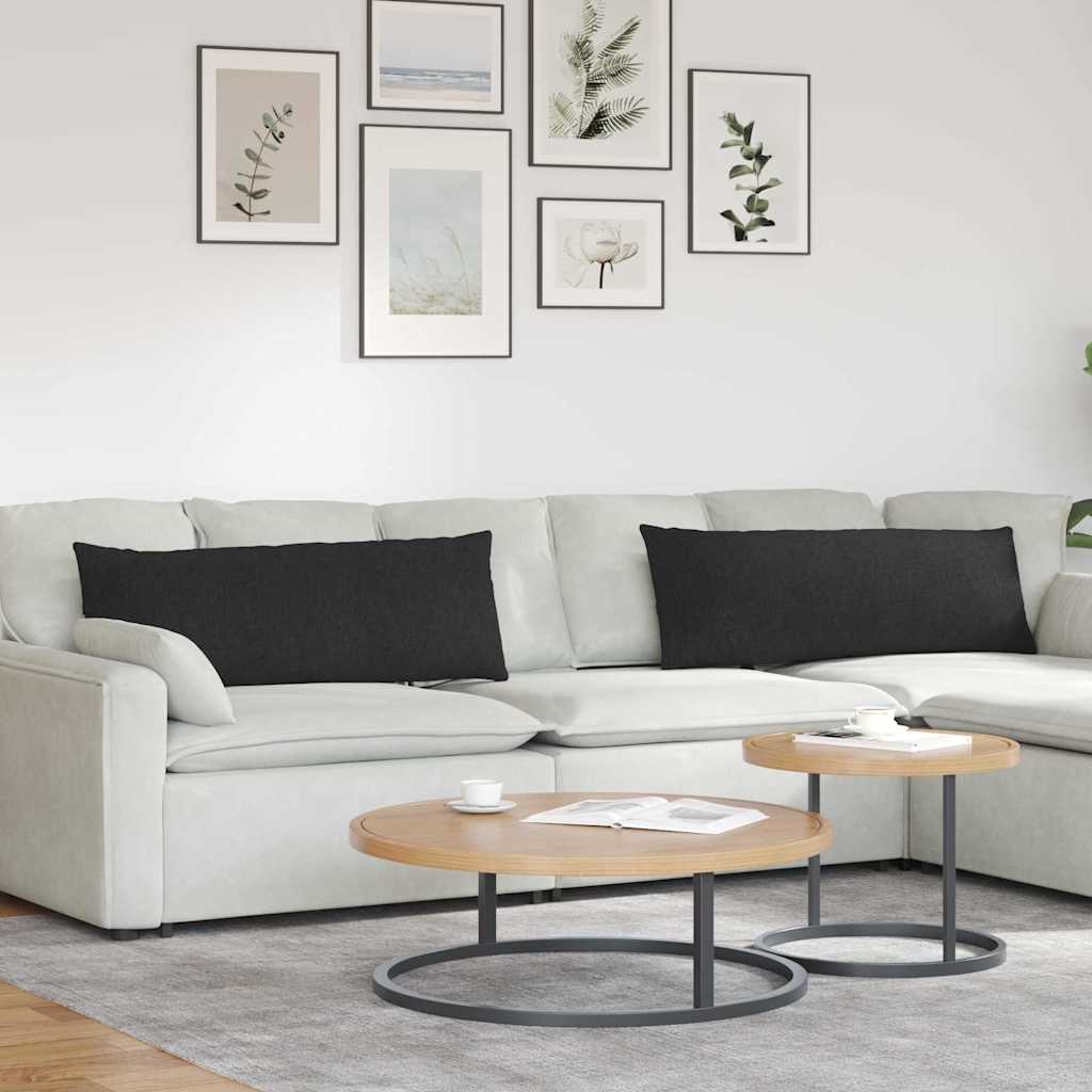 Sofa Kussens 2 pcs Zwart 120 x 40 cm Stof is nu te koop bij PeponiXL, paradijselijk wonen!