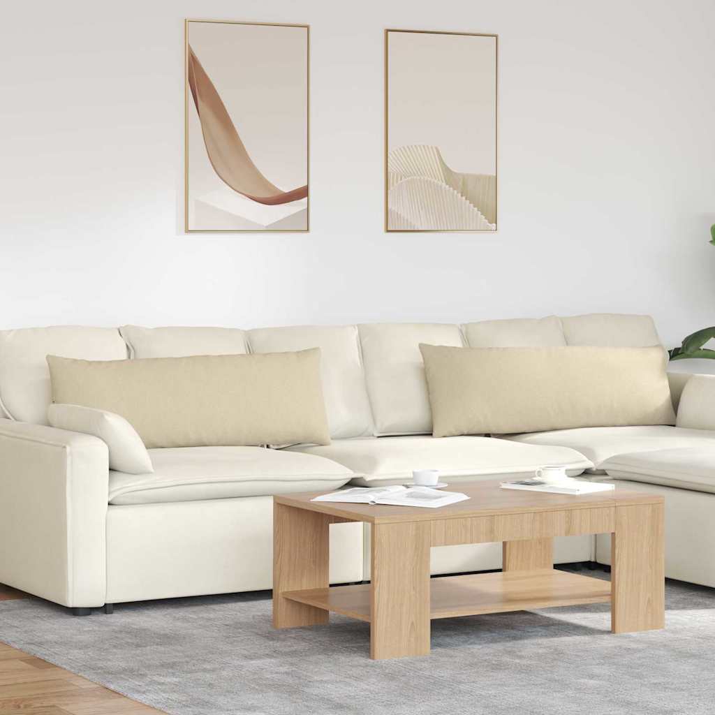 Sofa Kussens 2 pcs Crème 120 x 40 cm Stof is nu te koop bij PeponiXL, paradijselijk wonen!
