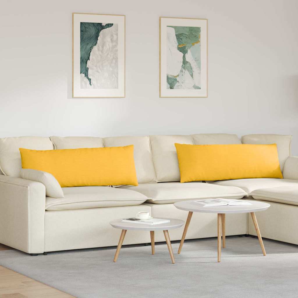Sofa Kussens 2 stuks Lichtgeel 120 x 40 cm Cordstof is nu te koop bij PeponiXL, paradijselijk wonen!