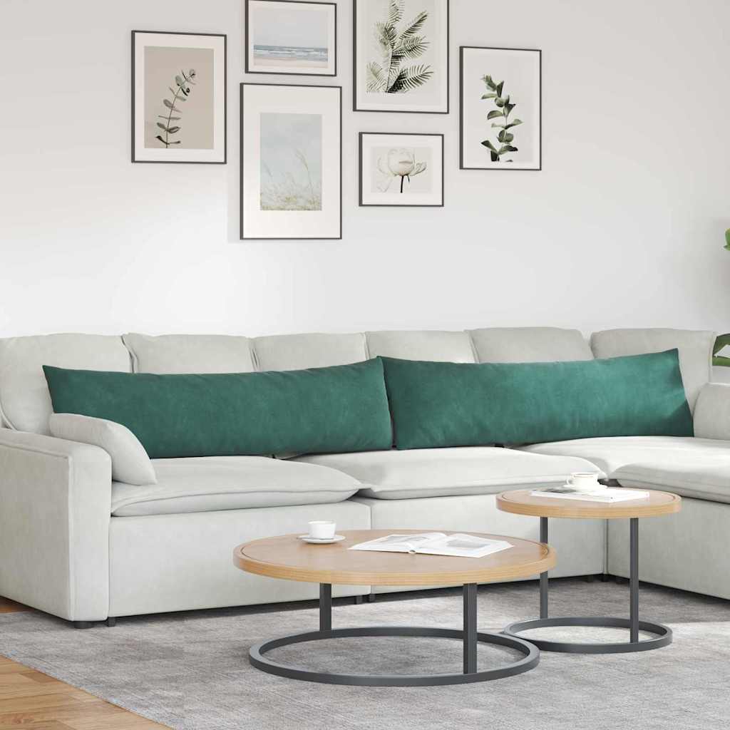 Sofa Kussens 2 stuks Donkergroen 145 x 40 cm Cordstof is nu te koop bij PeponiXL, paradijselijk wonen!