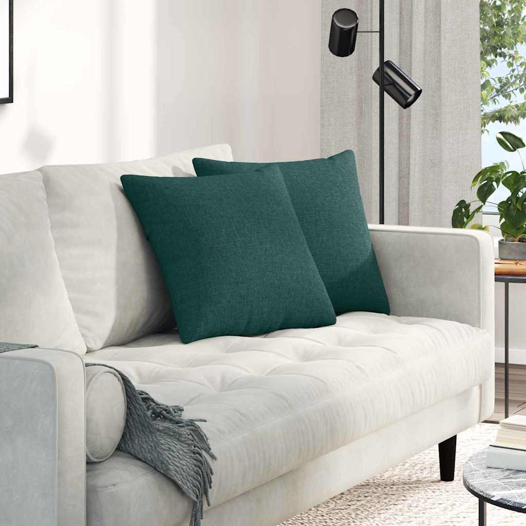 Sofa Kussens 2 pcs Donkergroen 45 x 45 cm Stof is nu te koop bij PeponiXL, paradijselijk wonen!